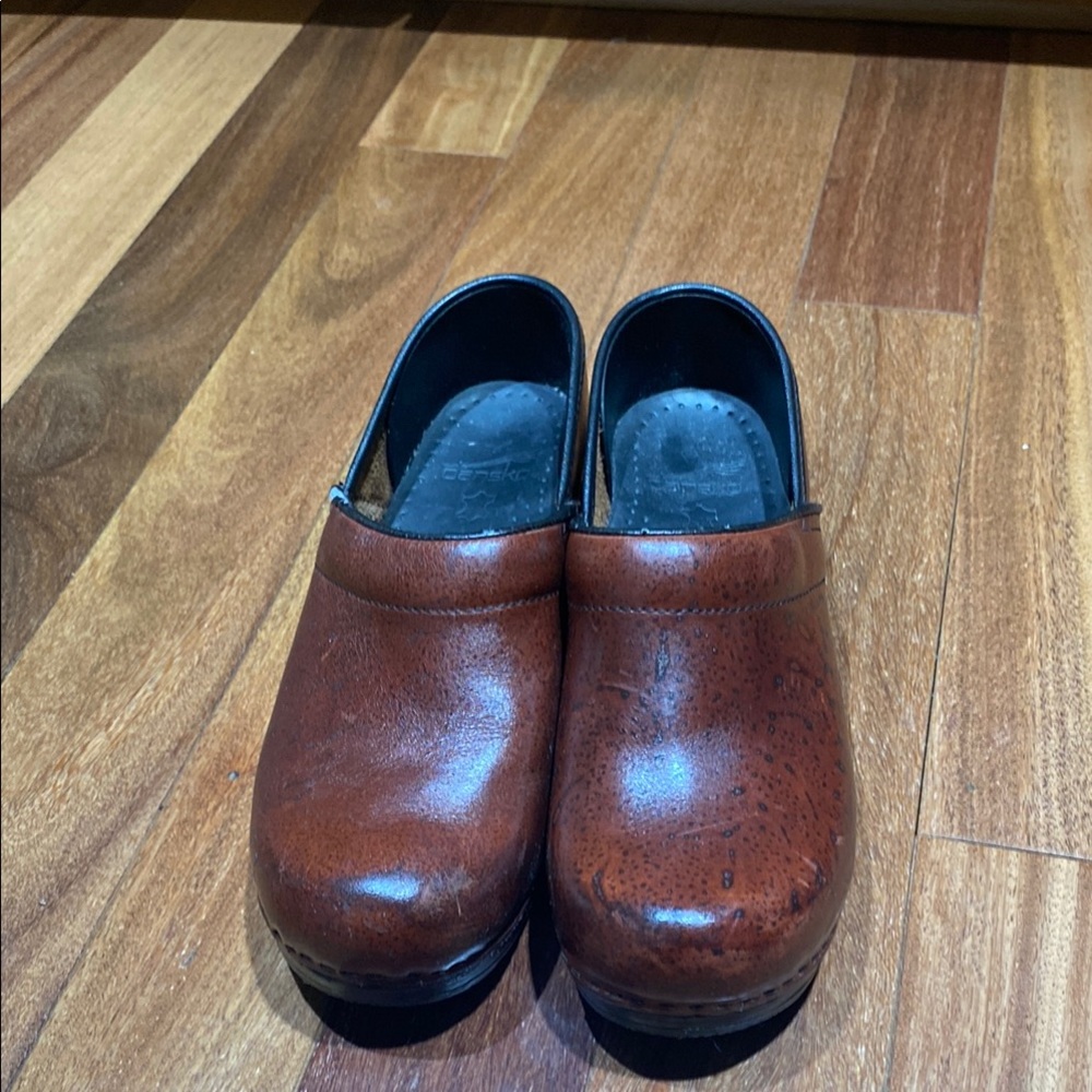 DANSKO Clogs Brown Leather Slip-On Loafers 39